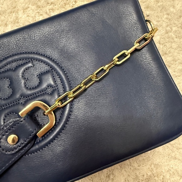 Like New Tory Burch Reva Bonnie Clutch Navy Blue - Picture 6 of 11